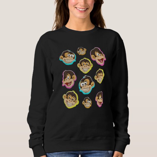 Zoo-Tier Schimpanse Süßer Affe Sweatshirt (Vorderseite)