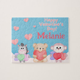 Zoo-Tier Valentinstag individuell personalisiertes Puzzle