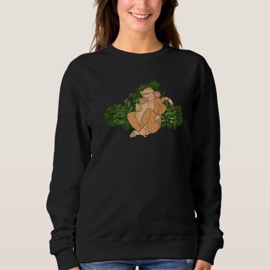 Zoo-Tier-Wildtier-Affe Süßer Affe Sweatshirt (Vorderseite)