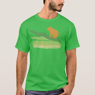 Zoo-Tier-Wortspiel Capybara Krokodil Freunde T-Shirt
