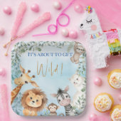 Zoo-Tiere Baby Shower - Es Wird Wild! Pappteller (Party)