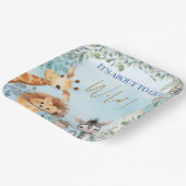 Zoo-Tiere Baby Shower - Es Wird Wild! Pappteller (Gewinkelt)