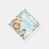 Zoo-Tiere Baby Shower - Es Wird Wild! Serviette (Ecke)