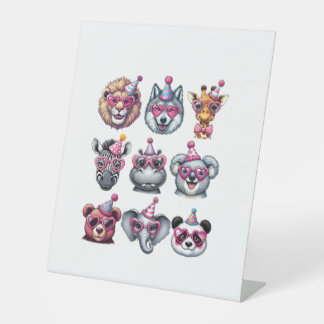 Zoo-Tiere Geburtstagsfeier Tierliebhaber Jungen Gi Sockelschild