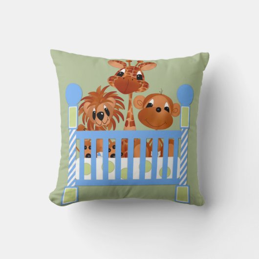 Zoo-Tiere, Krippe, Baby-Kissen Kissen (Vorderseite)