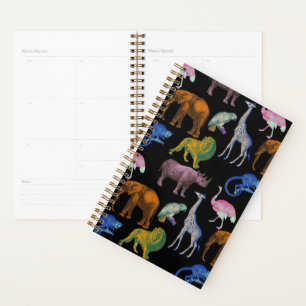 Zoo-Tiere Lebendige Farben Pop-Art Tierliebhaber Planer