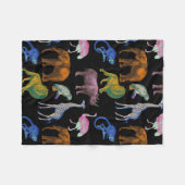 Zoo Tiere Vibrannte Farben Pop Art Collection Fleecedecke (Vorderseite (Horizontal))