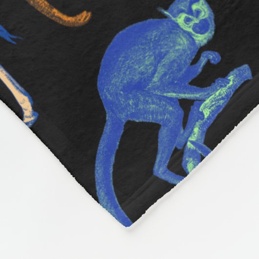 Zoo Tiere Vibrannte Farben Pop Art Collection Fleecedecke (Ecke)