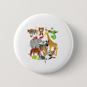 Zoo Tiere Wildnis Geburtstagsparty Zoo Tag 26 Ani Button
