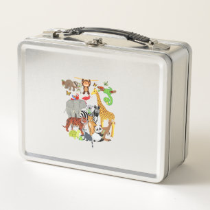 Zoo Tiere Wildnis Geburtstagsparty Zoo Tag 26 Ani Metall Brotdose