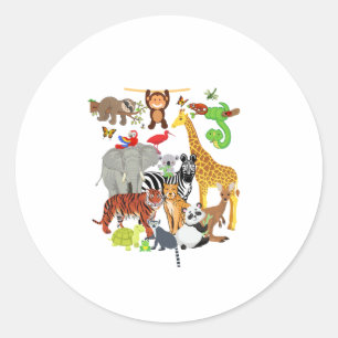 Zoo Tiere Wildnis Geburtstagsparty Zoo Tag 26 Ani Runder Aufkleber