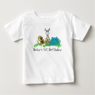 Zoo-Tiere zum 1. Geburtstag des Babys Baby T-shirt