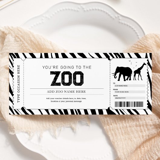Zoo-Trip Ticket Gutschein Einladung
