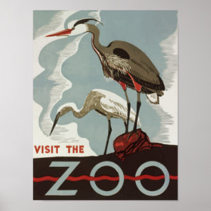 Zoo Vintag besuchen Poster