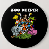 Zoo-Wächter-Tierliebhaber-Party Button (Vorderseite)