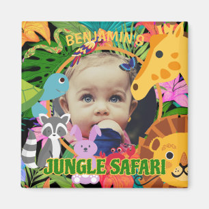 Zoo Wild Animal Jungle Safari Kids birthday Magnet