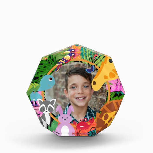 Zoo Wild Animal Jungle Safari Kindergeburtstag Fotoblock (Vorderseite)