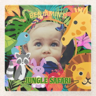 Zoo Wild Animal Jungle Safari Kindergeburtstag Glasuntersetzer