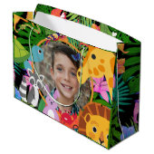 Zoo Wild Animal Jungle Safari Kindergeburtstag Große Geschenktüte (Rückseite Schrägansicht)