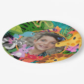 Zoo Wild Animal Jungle Safari Kindergeburtstag Pappteller (Schrägansicht)