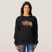 Zoo-Wildtier-Tier Zoowärter Büffel Bison Farbe Sweatshirt (Vorne ganz)