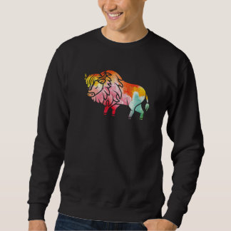 Zoo-Wildtier-Tier  Zoowärter Büffel Bison Farbe Sweatshirt