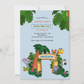 Zoo Willkommen Geburtstagsparty Einladung (Vorderseite)