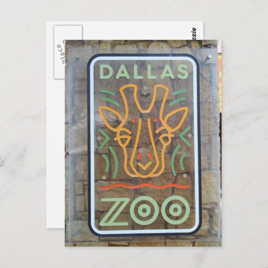 Zoo-Zeichen Postkarte (Vorne/Hinten)