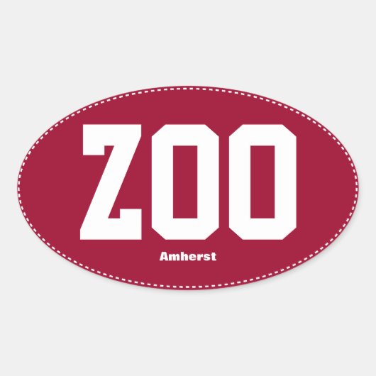 Zoo Zoomass Amherst Oval Autoaufkleber Ovaler Aufkleber (Vorderseite)