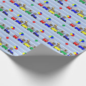 Zoo-Zug-Tier-PrimärfarbPackpapier Geschenkpapier (Ecke)