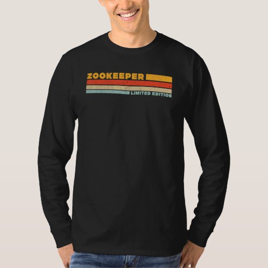 Zooaufseher Retro Berufstitel Profession T-Shirt (Vorderseite)