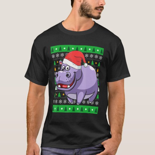 Zookeeper Ägypten Tier Hippo Ugy Weihnachten T-Shirt (Vorderseite)