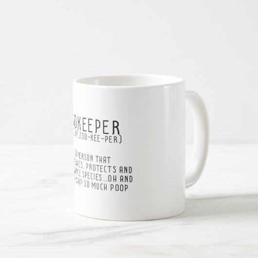 Zookeeper Definition Tierhalter Tierhalter und Kaffeetasse (VorderseiteRechts)