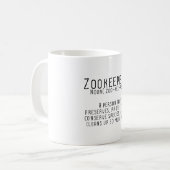 Zookeeper Definition Tierhalter Tierhalter und Kaffeetasse (Vorderseite Links)