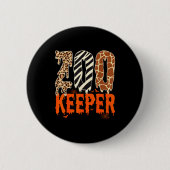 Zookeeper Funny Halloween Costume Zoo Keeper Anima Button (Vorderseite)