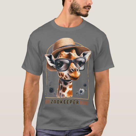 Zookeeper Giraffe Safari Zoo Keepeer - design 1 T-Shirt (Vorderseite)