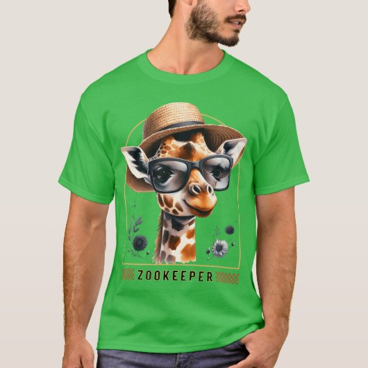 Zookeeper Giraffe Safari Zoo Keepeer - print T-Shirt (Vorderseite)