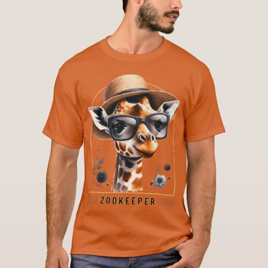Zookeeper Giraffe Safari Zoo Keepeer T-Shirt (Vorderseite)