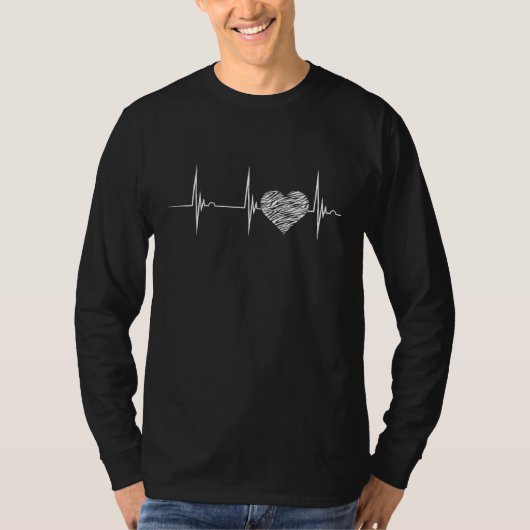 Zookeeper Hearbeat EKG Pulse Wildlife Animal Lover T-Shirt (Vorderseite)