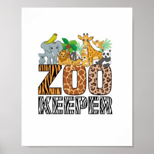 Zookeeper Kostüm Zebra Wild Print African Animal A Poster