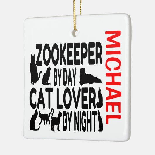 Zookeeper-Lieben Cats CUSTOM Keramikornament (Links)