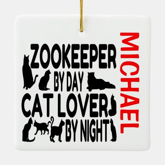 Zookeeper-Lieben Cats CUSTOM Keramikornament (Rückseite)