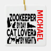 Zookeeper-Lieben Cats CUSTOM Keramikornament (Vorderseite)