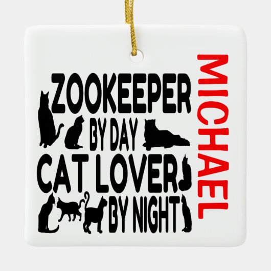 Zookeeper-Lieben Cats CUSTOM Keramikornament (Vorderseite)