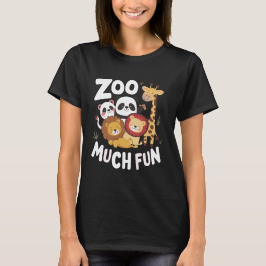Zookeeper Safari Zoo Much Fun Animals Panda Lion T-Shirt (Vorderseite)