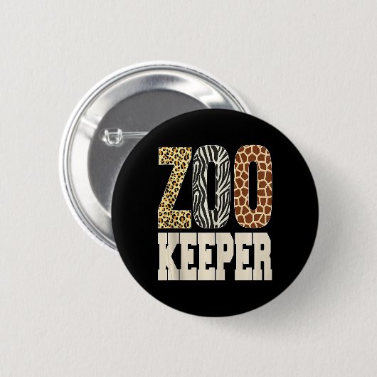Zookeeper Tierpark Zoo Wildlife Lover Safari Button (Vorne & Hinten)