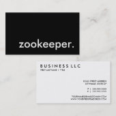 Zookeeper. Visitenkarte (Vorne/Hinten)