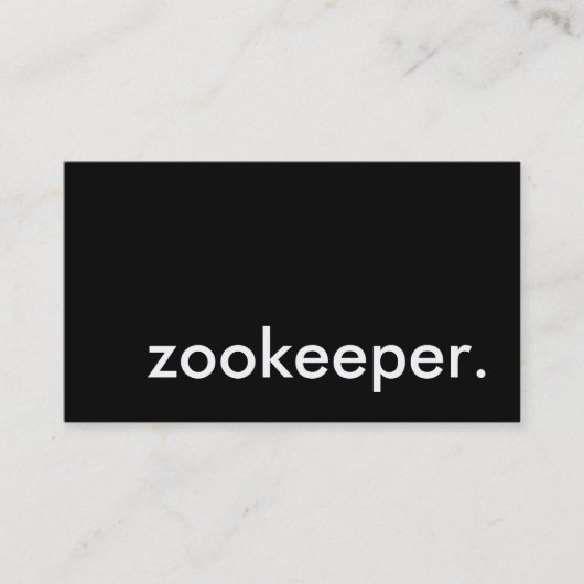 Zookeeper. Visitenkarte (Vorderseite)