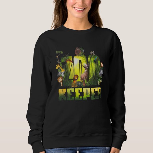 Zookeeper Wild Jungle Tropical Forest Animals Them Sweatshirt (Vorderseite)