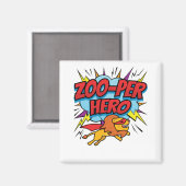 Zookeeper Zoo per Helden Superhero Magnet (Vorderseite/Rückseite)